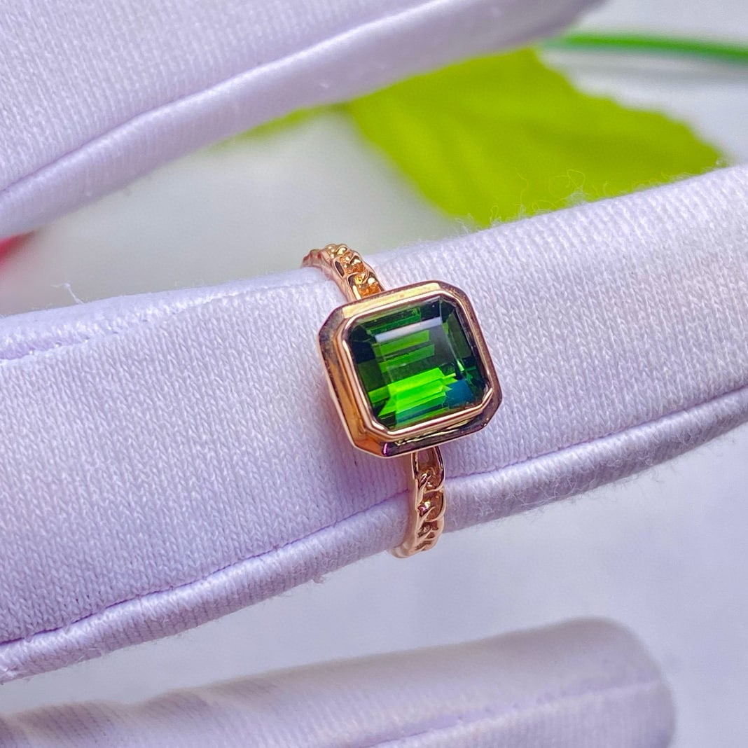 14k Gold 1.15 Ct Natural Tourmaline Ring - 4