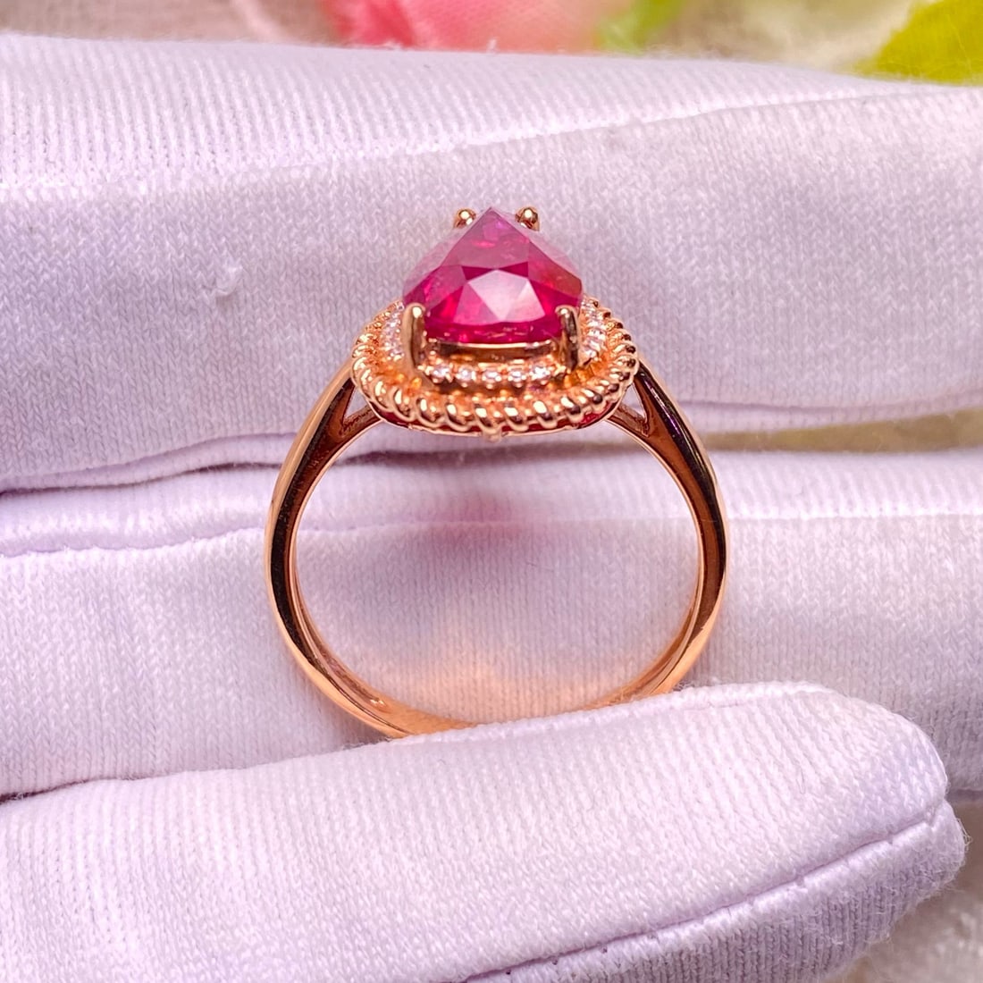 14k Gold 2.55 Ct Natural Tourmaline & Diamond Ring - 4