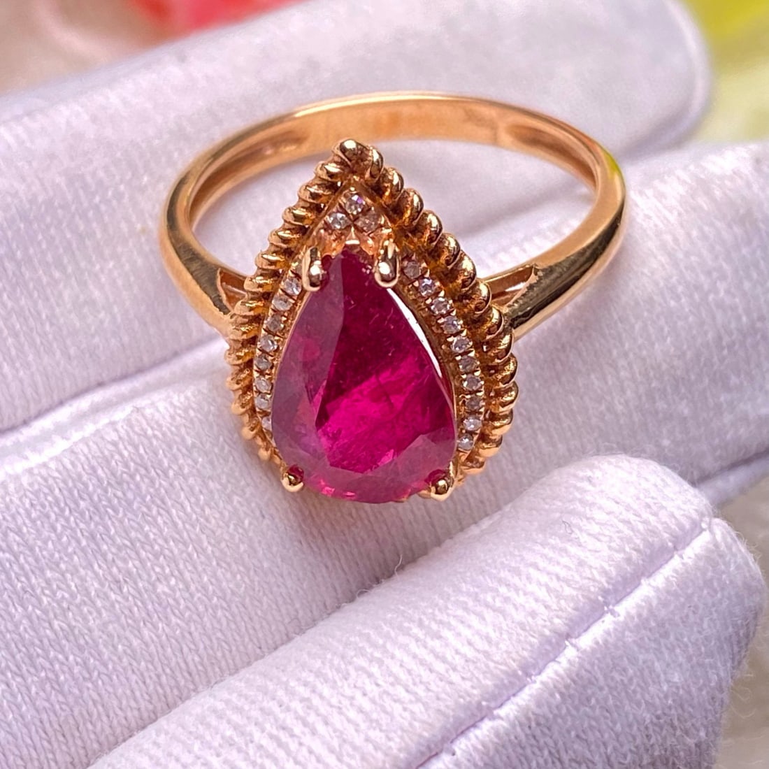 14k Gold 2.55 Ct Natural Tourmaline & Diamond Ring - 5