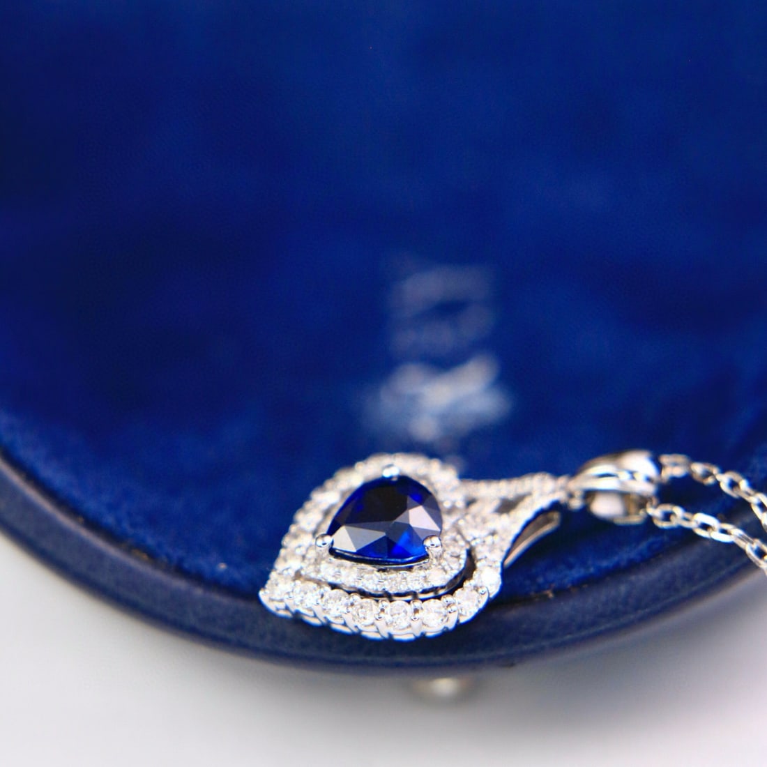 14k Gold 1.19 Ctw Natural Sapphire & Diamond Pendant( Without Chain ) - 5