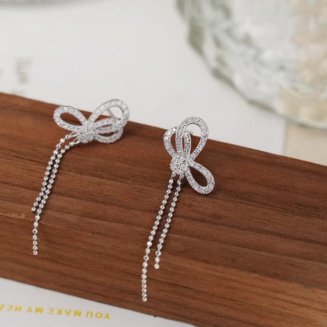 14k Gold 0.56 Ct Natural H Diamond Earrings - 4