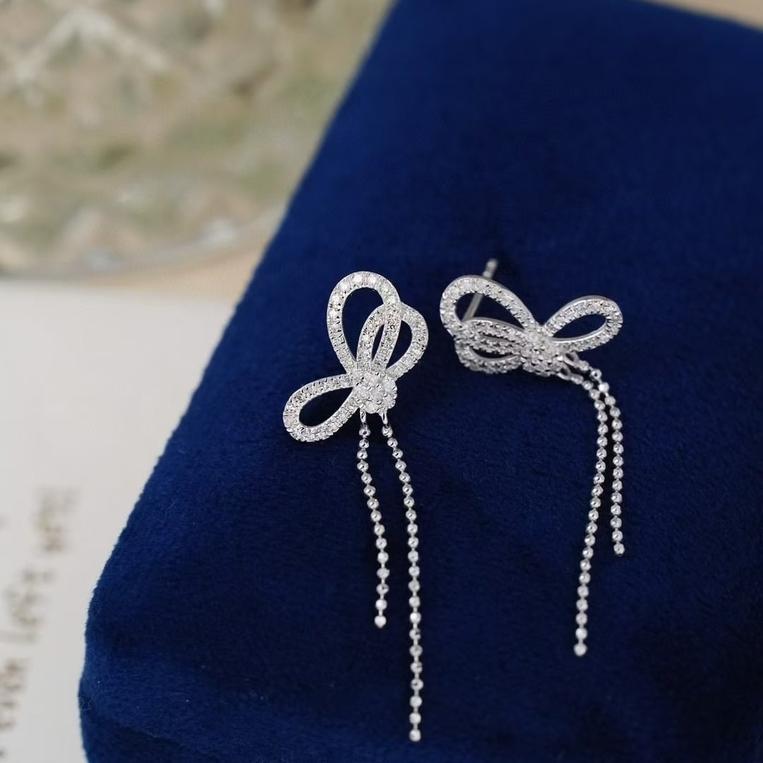 14k Gold 0.56 Ct Natural H Diamond Earrings - 5