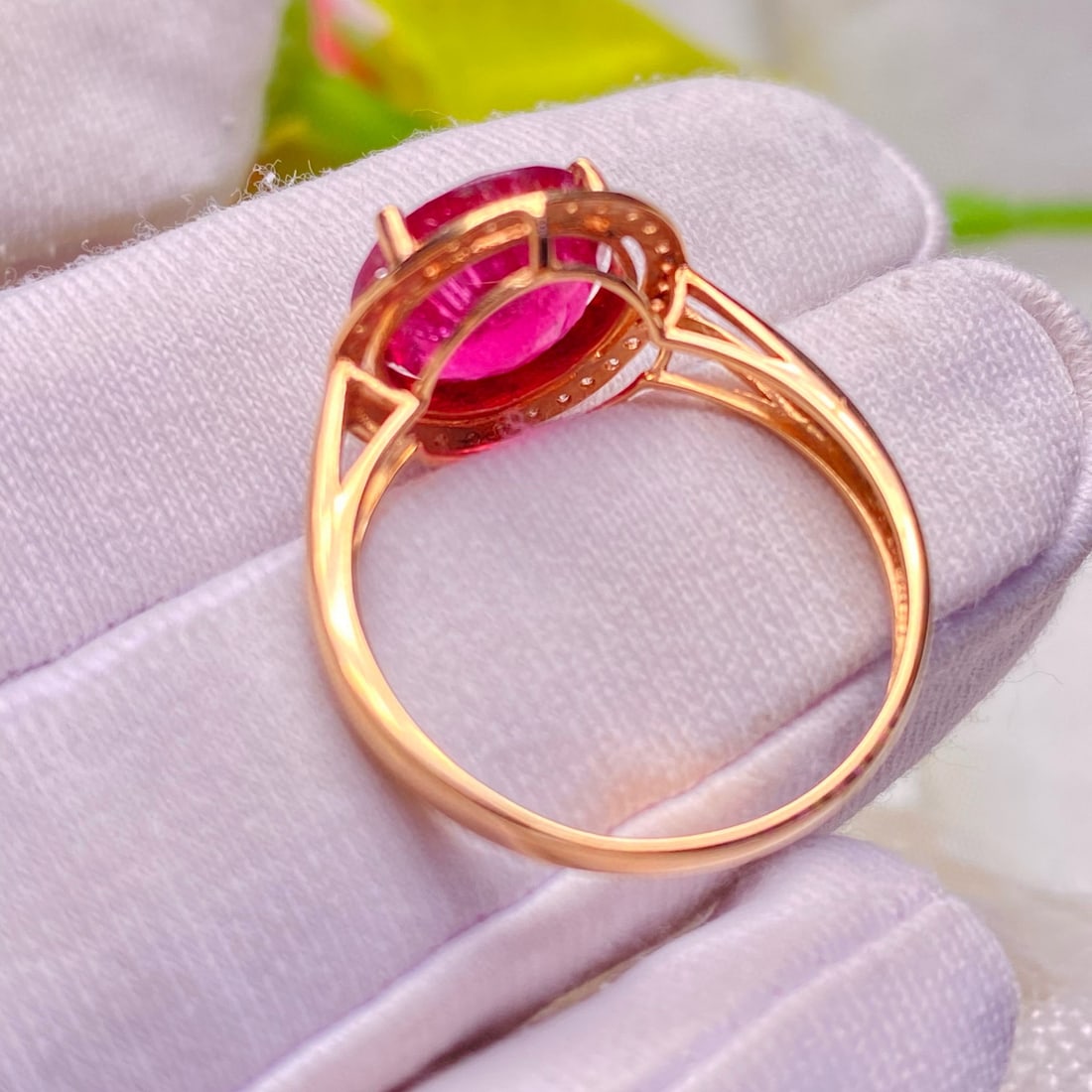 14k Gold 3.05 Ct Natural Tourmaline & Diamond Ring - 6