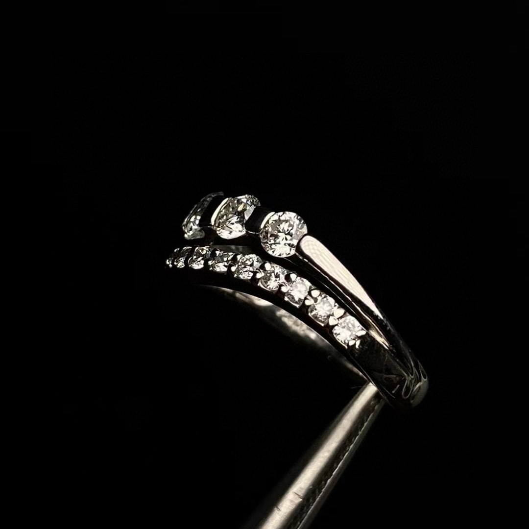 14k Gold 0.8 Ct Natural H Diamond Ring - 5