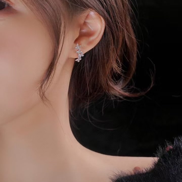 14k Gold 0.16 Ct Natural H Diamond Earrings - 4