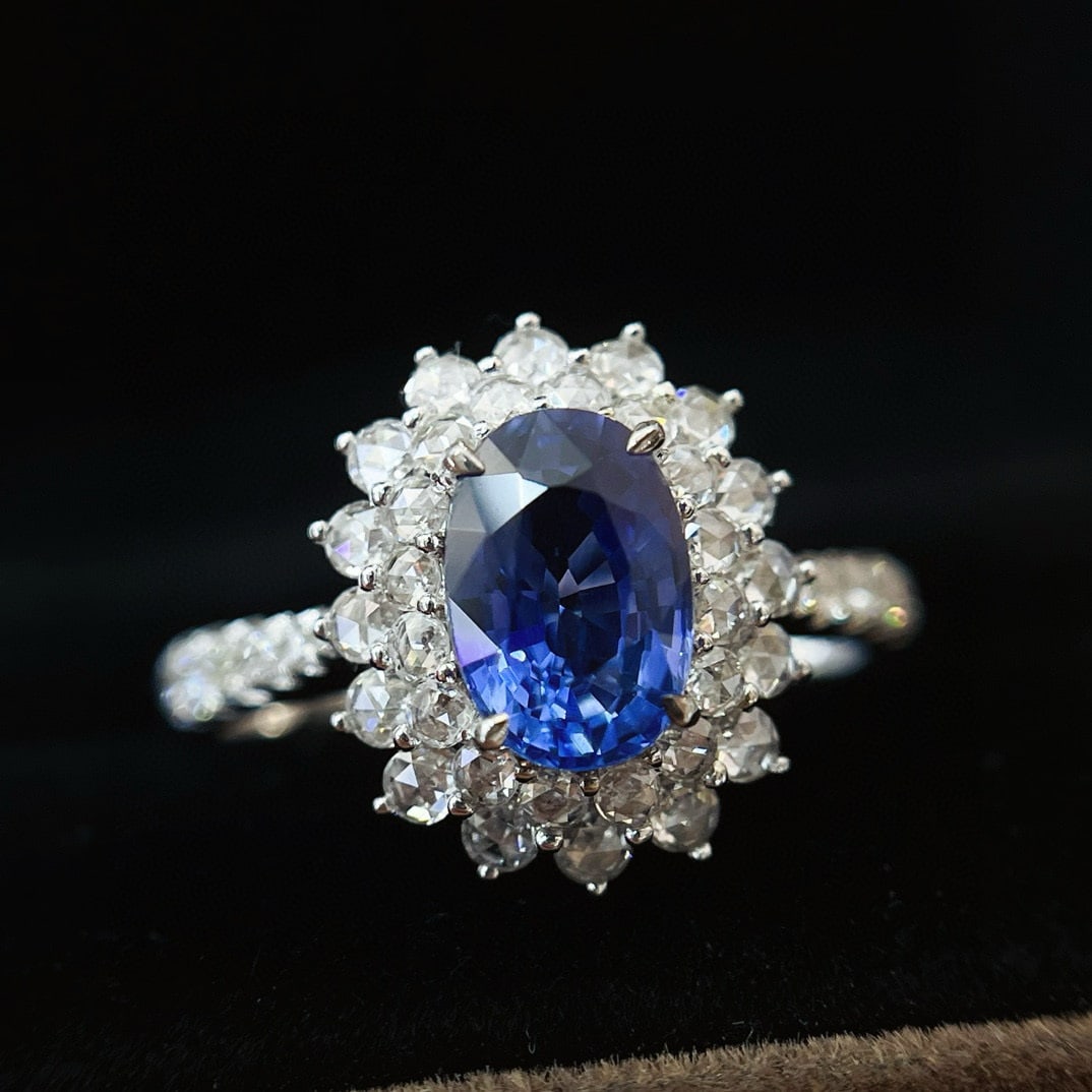 14k Gold 2.63 Ctw Natural Sapphire & Diamond Ring (1 of 7)