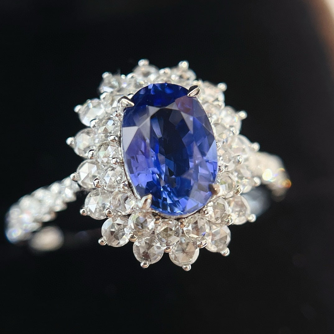 14k Gold 2.63 Ctw Natural Sapphire & Diamond Ring - 2