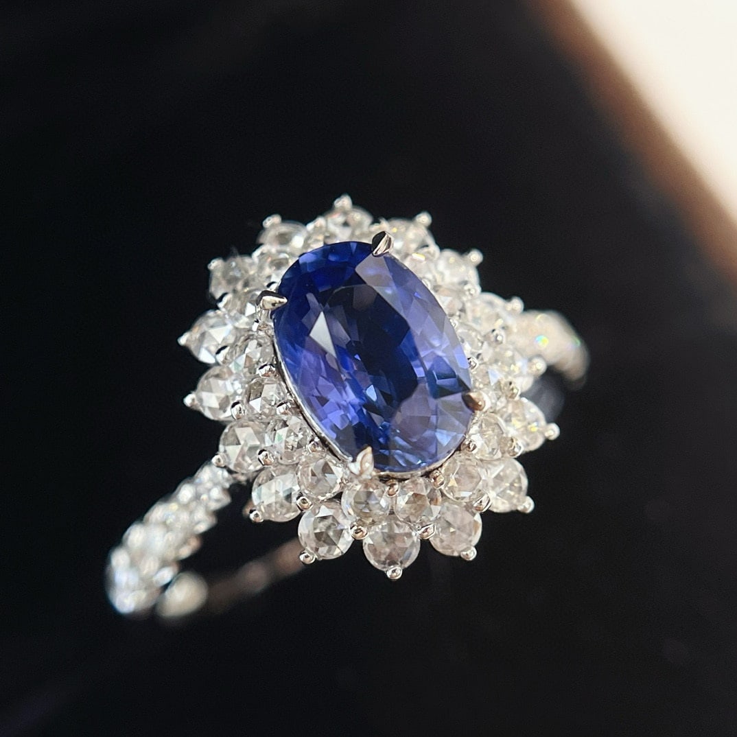 14k Gold 2.63 Ctw Natural Sapphire & Diamond Ring - 3