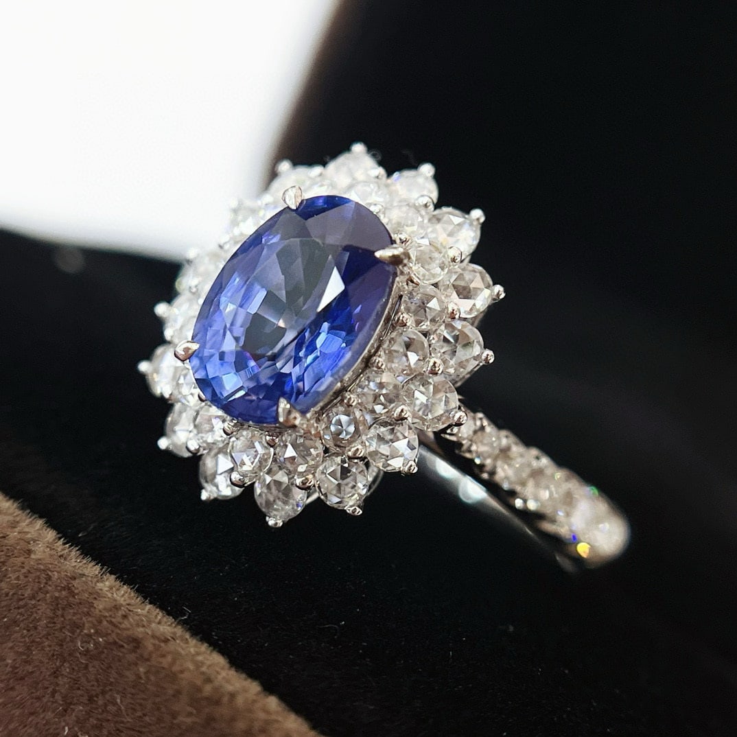 14k Gold 2.63 Ctw Natural Sapphire & Diamond Ring - 6