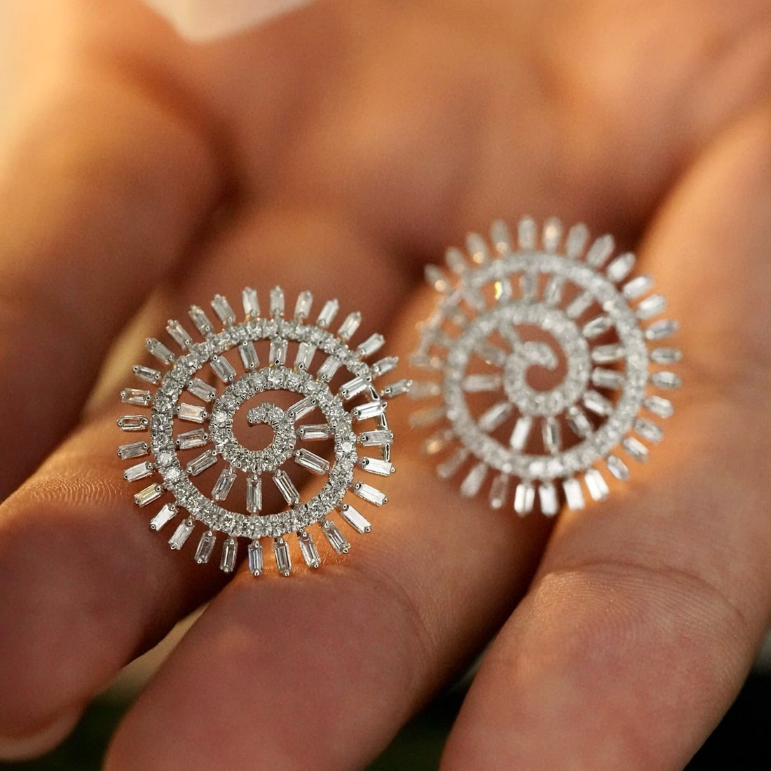 14k Gold 1.24 Ct Natural H Diamond Earrings - 2