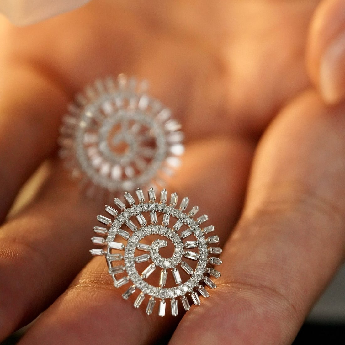 14k Gold 1.24 Ct Natural H Diamond Earrings - 3