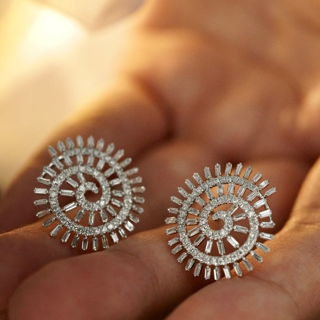 14k Gold 1.24 Ct Natural H Diamond Earrings - 4