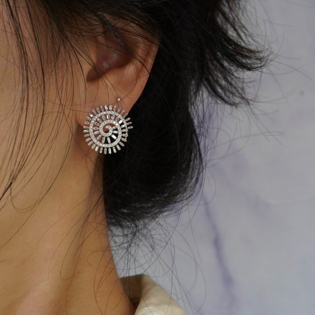 14k Gold 1.24 Ct Natural H Diamond Earrings - 5