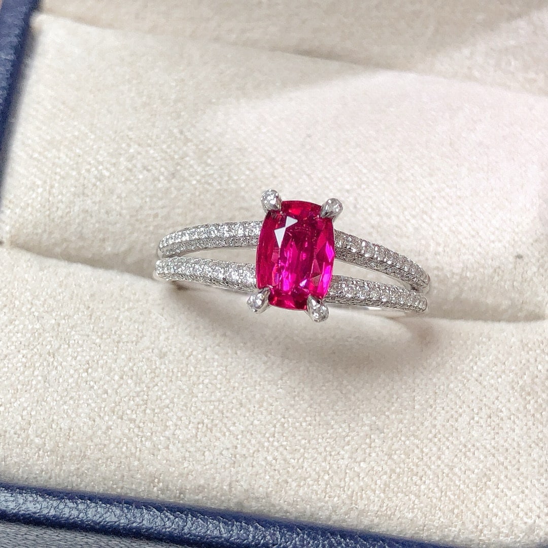 14k Gold 1.52 Ctw Natural Ruby & Diamond Ring - 2