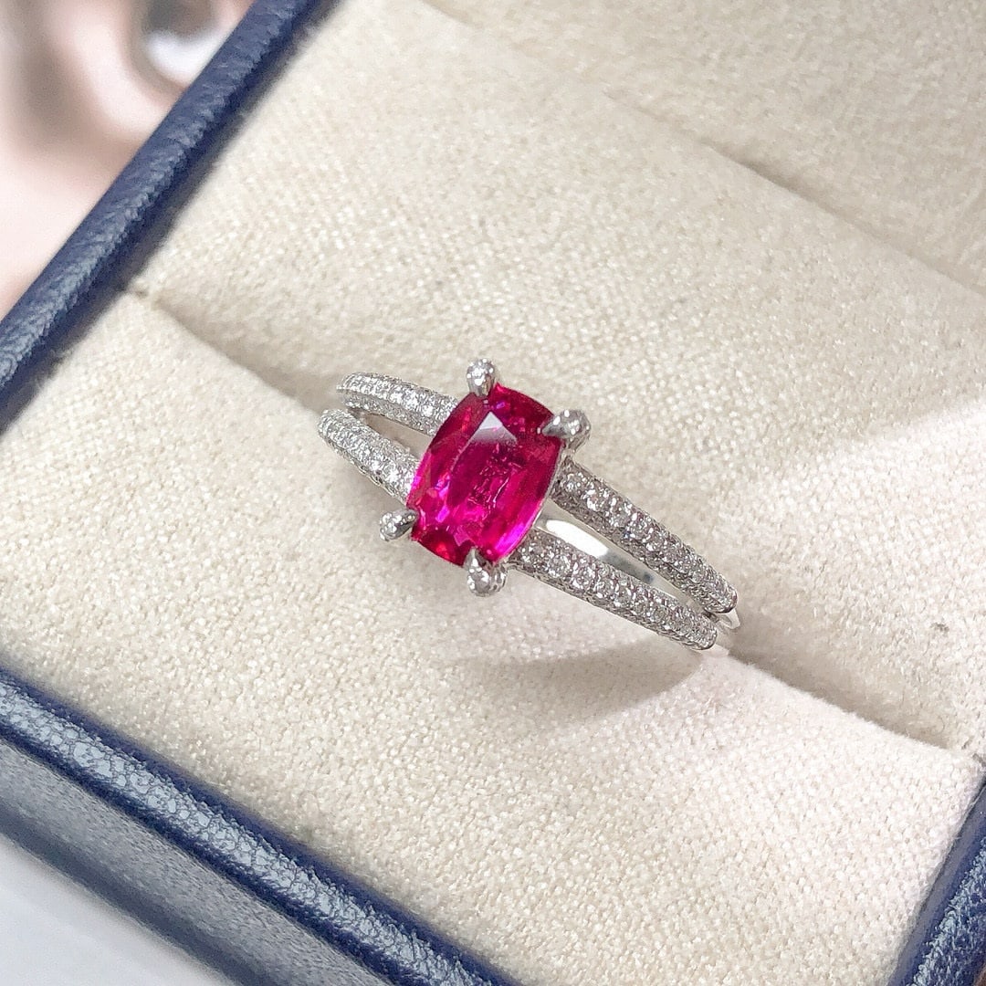 14k Gold 1.52 Ctw Natural Ruby & Diamond Ring - 3