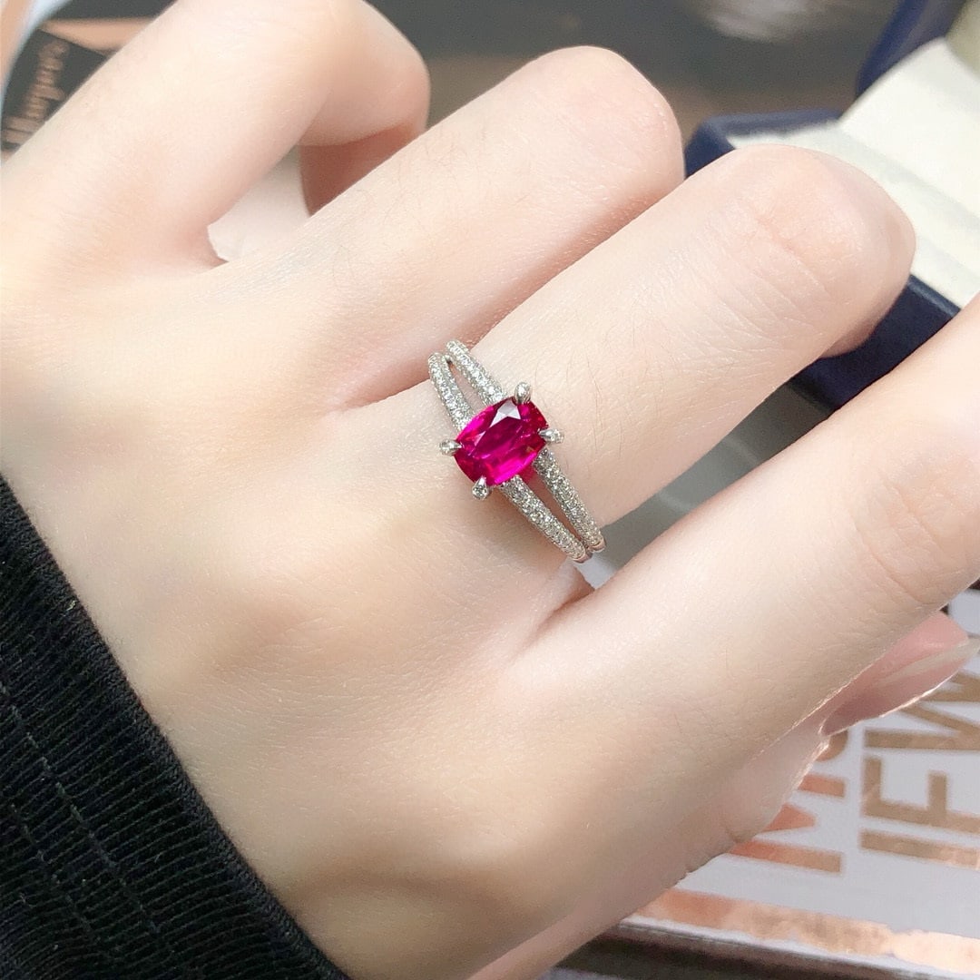 14k Gold 1.52 Ctw Natural Ruby & Diamond Ring - 4