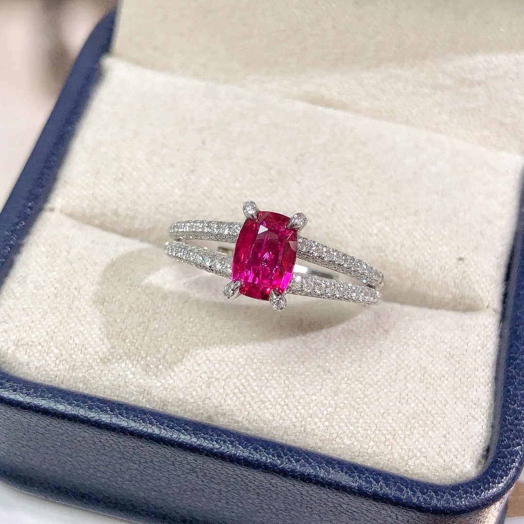 14k Gold 1.52 Ctw Natural Ruby & Diamond Ring - 5