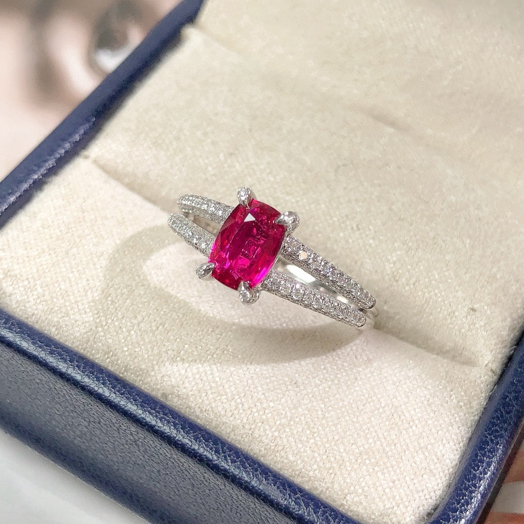 14k Gold 1.52 Ctw Natural Ruby & Diamond Ring - 6