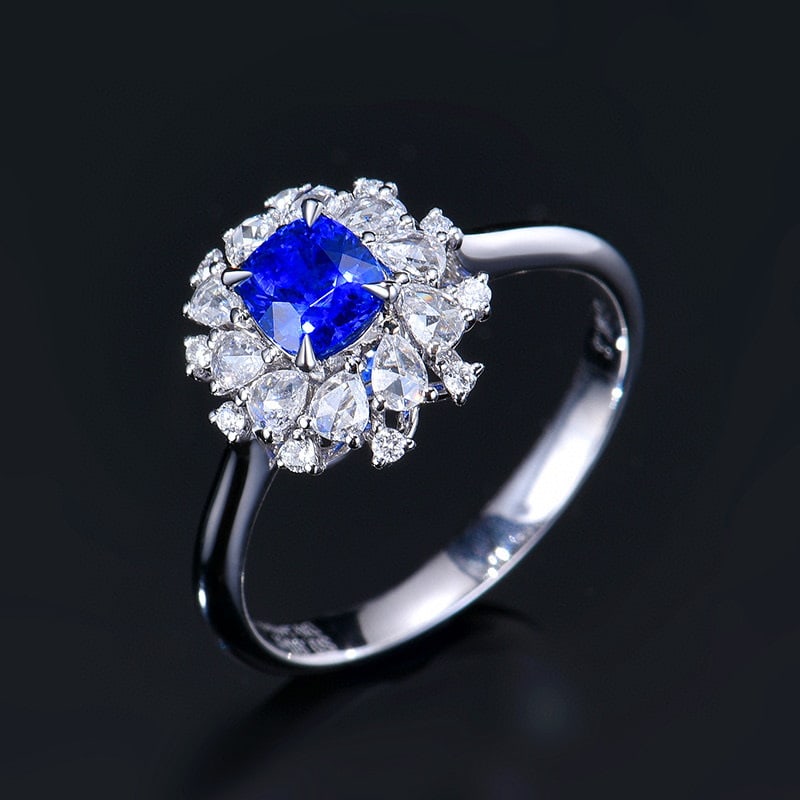 14k Gold 1.14 Ctw Natural Sapphire & Diamond Ring - 4