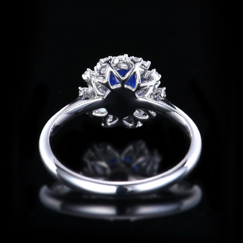 14k Gold 1.14 Ctw Natural Sapphire & Diamond Ring - 5