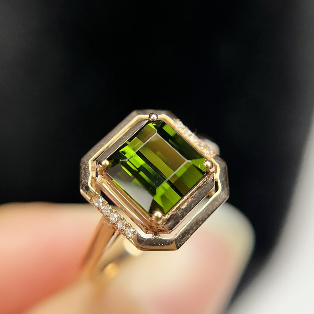 14k Gold 2.00 Ct Natural Tourmaline & Diamond Ring - 6