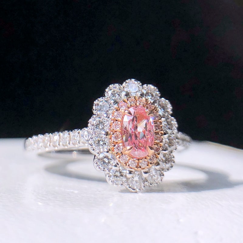 14k Gold 0.73 Ctw Natural Pink Diamond & Diamond Ring - 3
