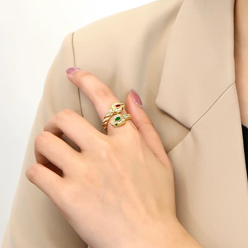 14k Gold 0.38 Ctw Natural Emerald & Ruby Ring - 3