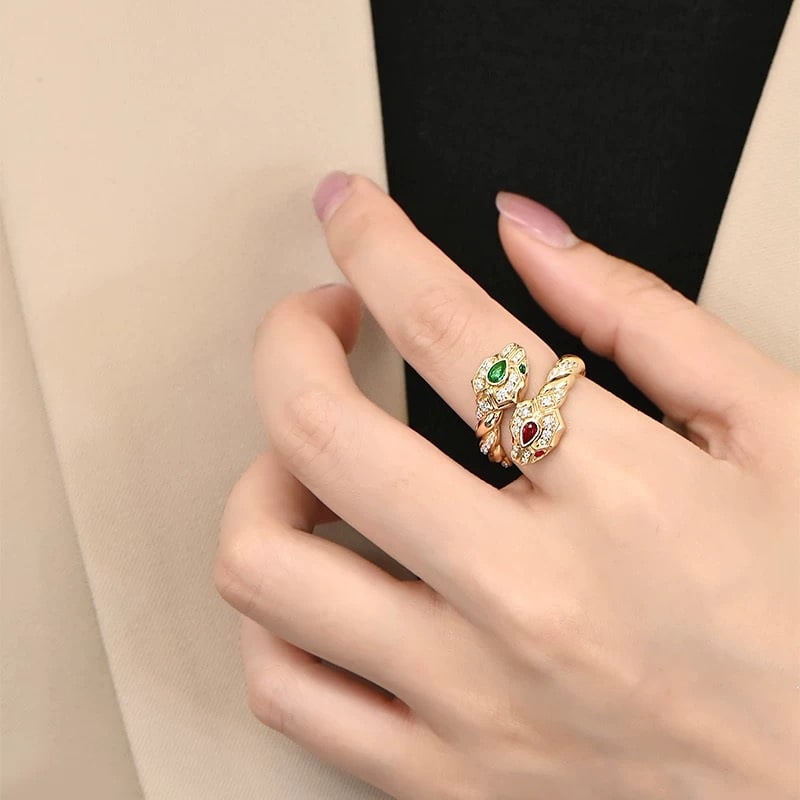 14k Gold 0.38 Ctw Natural Emerald & Ruby Ring - 5