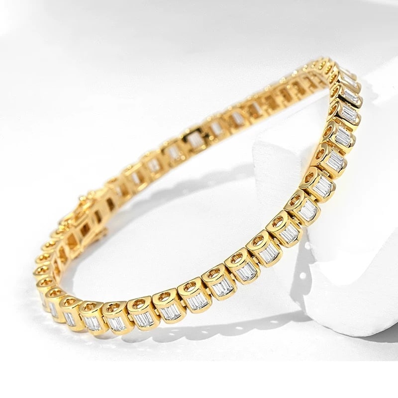14k Gold 2.48 Ct Natural H Diamond Bracelet - 3