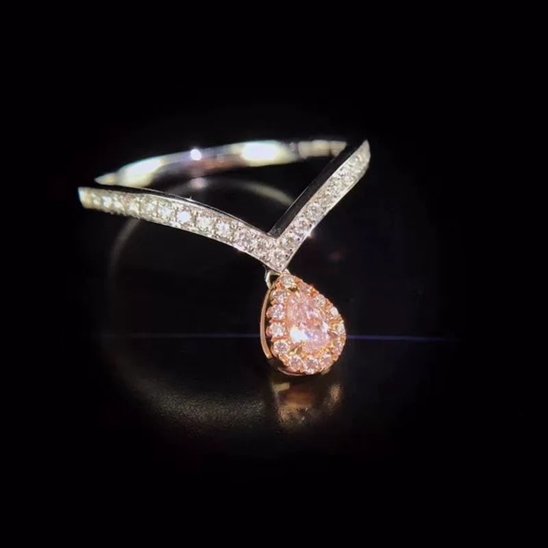 14k Gold 0.27 Ctw Natural Pink Diamond & Diamond Ring - 2