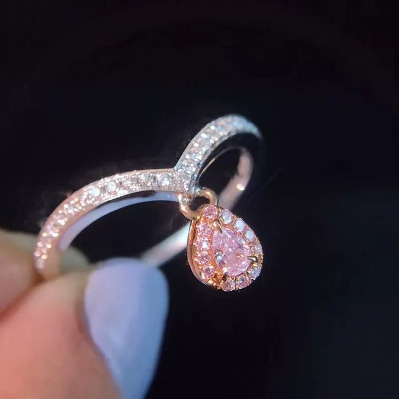 14k Gold 0.27 Ctw Natural Pink Diamond & Diamond Ring - 3