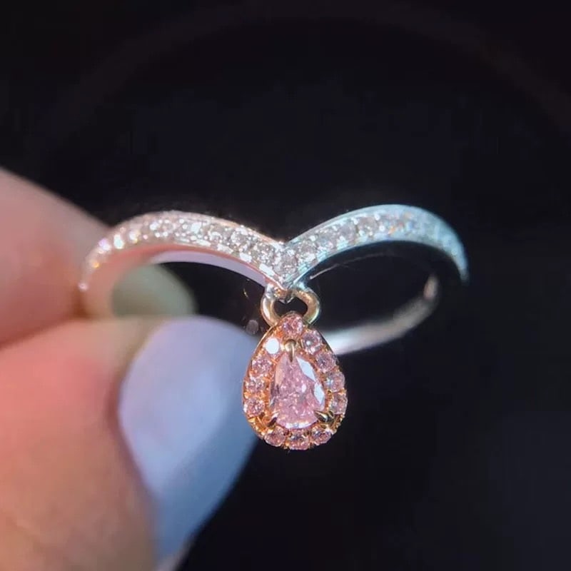 14k Gold 0.27 Ctw Natural Pink Diamond & Diamond Ring - 4