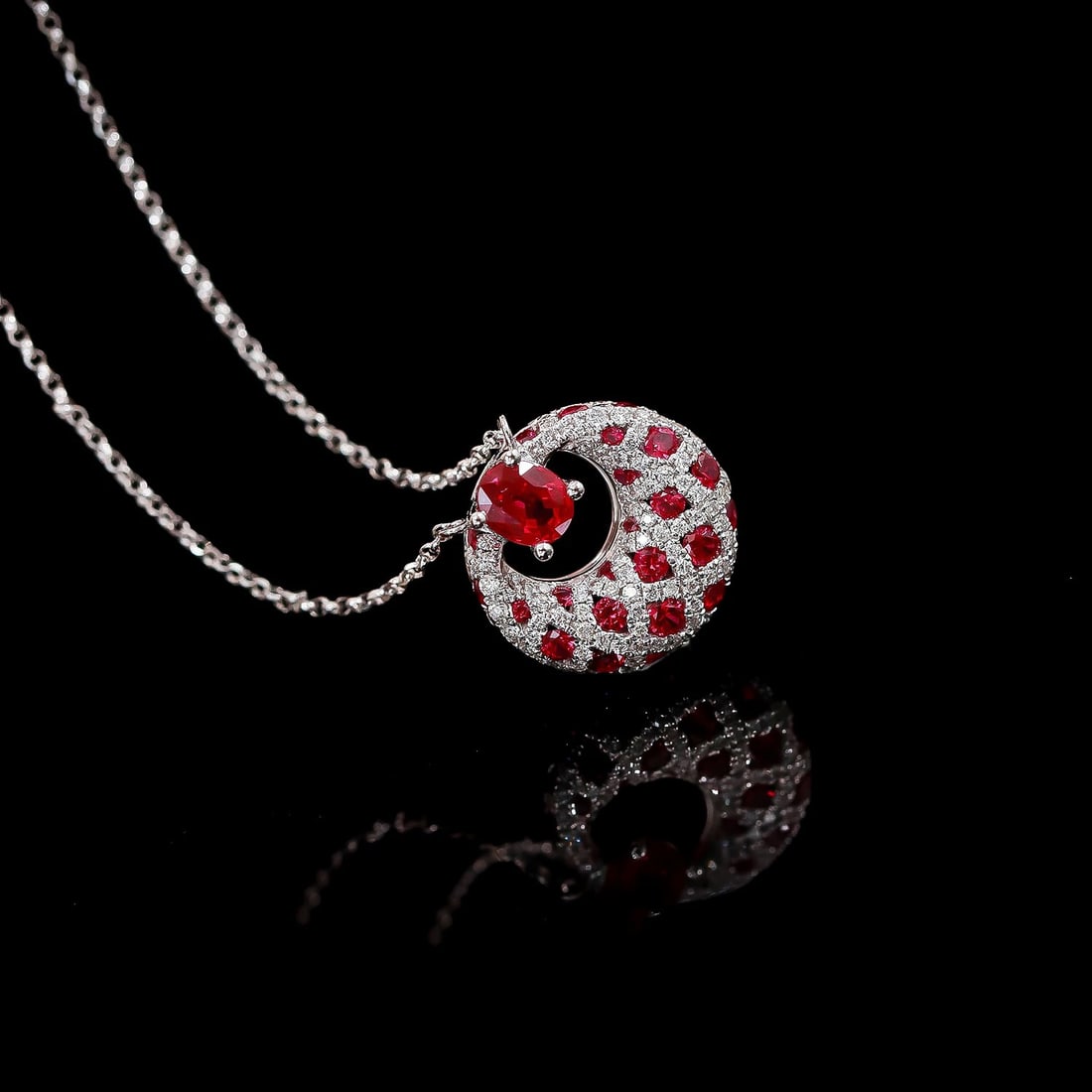 14k Gold 1.26 Ctw Vivid Red Natural Ruby & Diamond Necklace - 3