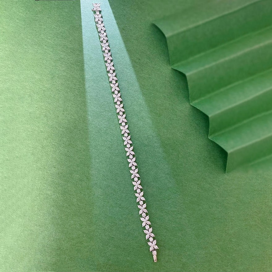 14k Gold 4.8 Ct Natural H Diamond Bracelet - 2