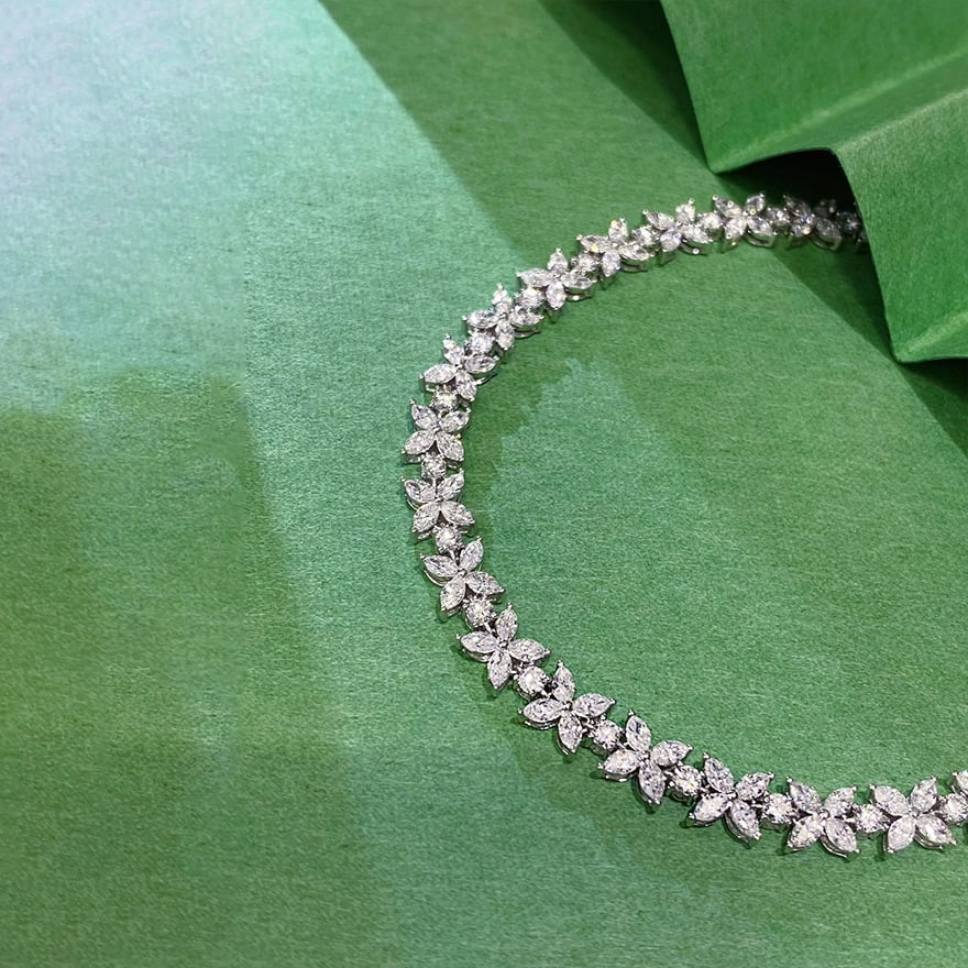14k Gold 4.8 Ct Natural H Diamond Bracelet - 6