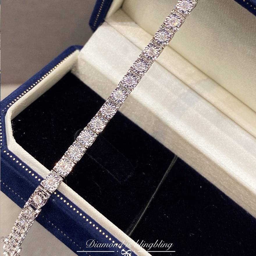 14k Gold 1.1 Ct Natural H Diamond Bracelet - 2