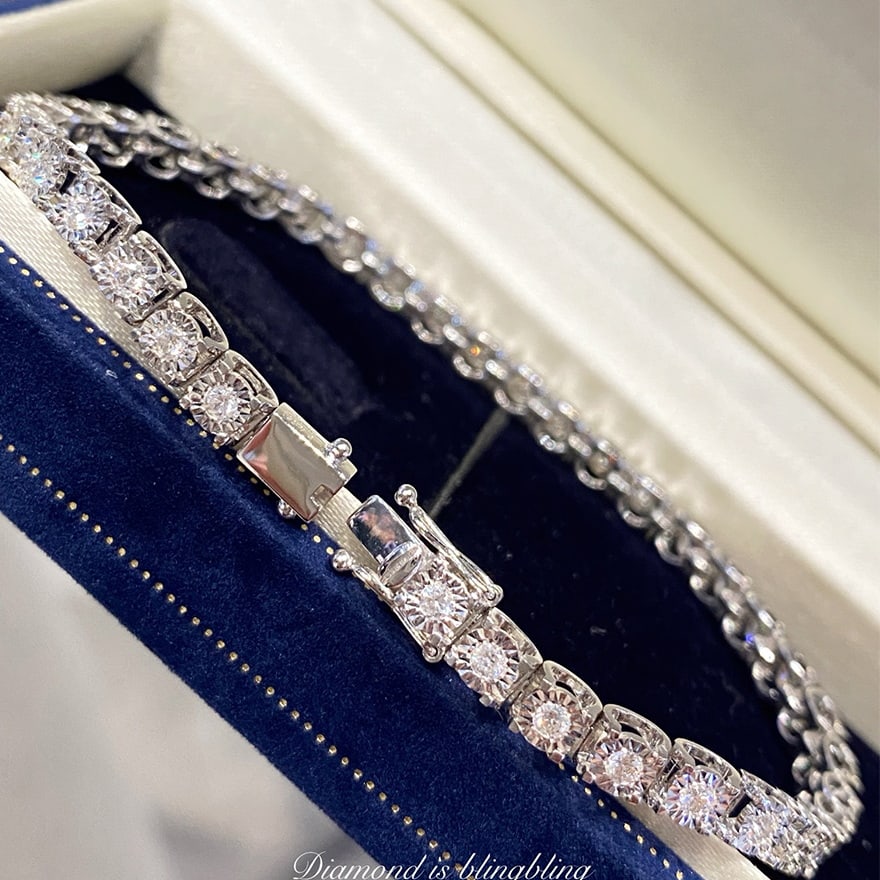 14k Gold 1.1 Ct Natural H Diamond Bracelet - 3