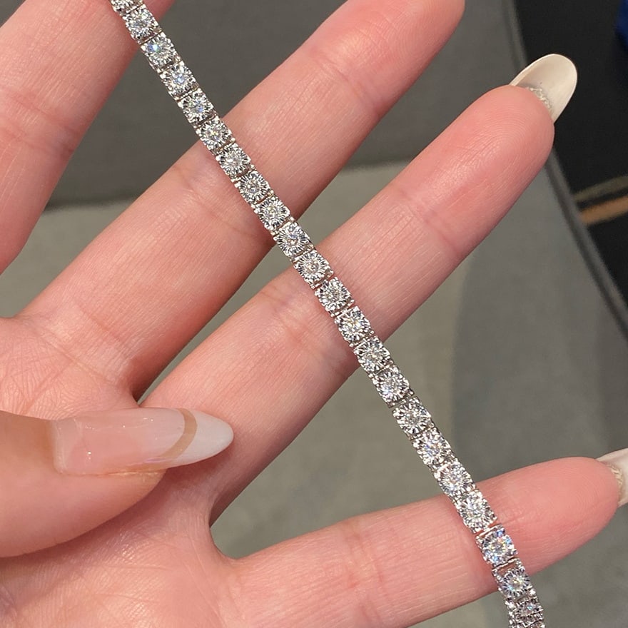 14k Gold 1.1 Ct Natural H Diamond Bracelet - 7