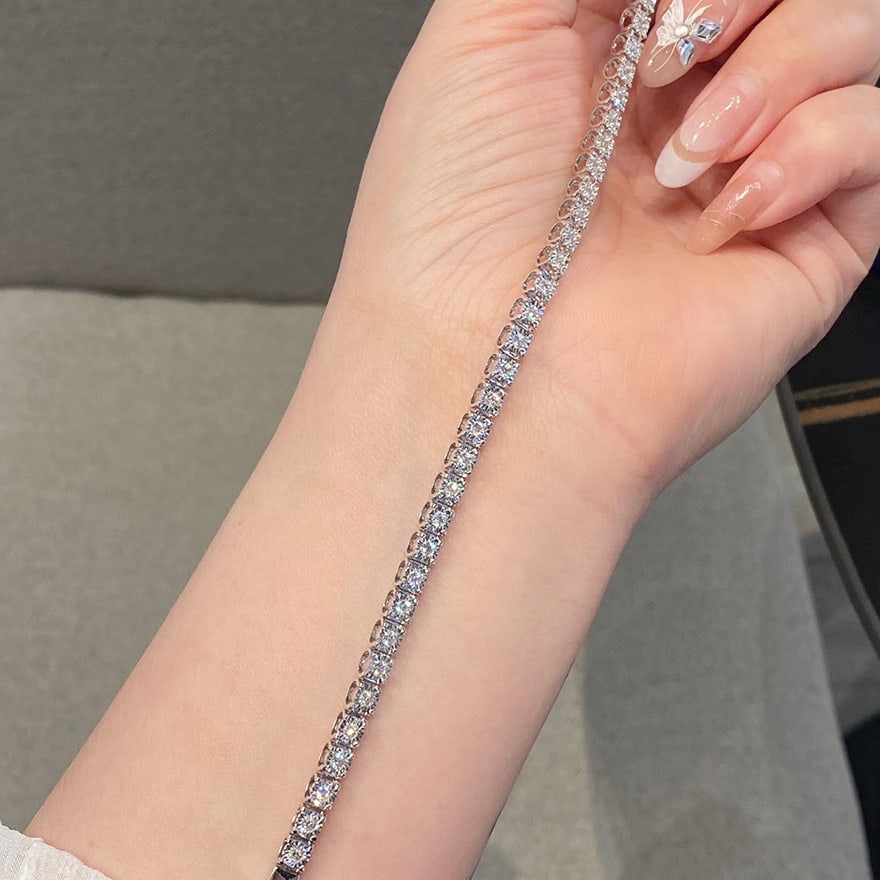 14k Gold 1.1 Ct Natural H Diamond Bracelet - 8