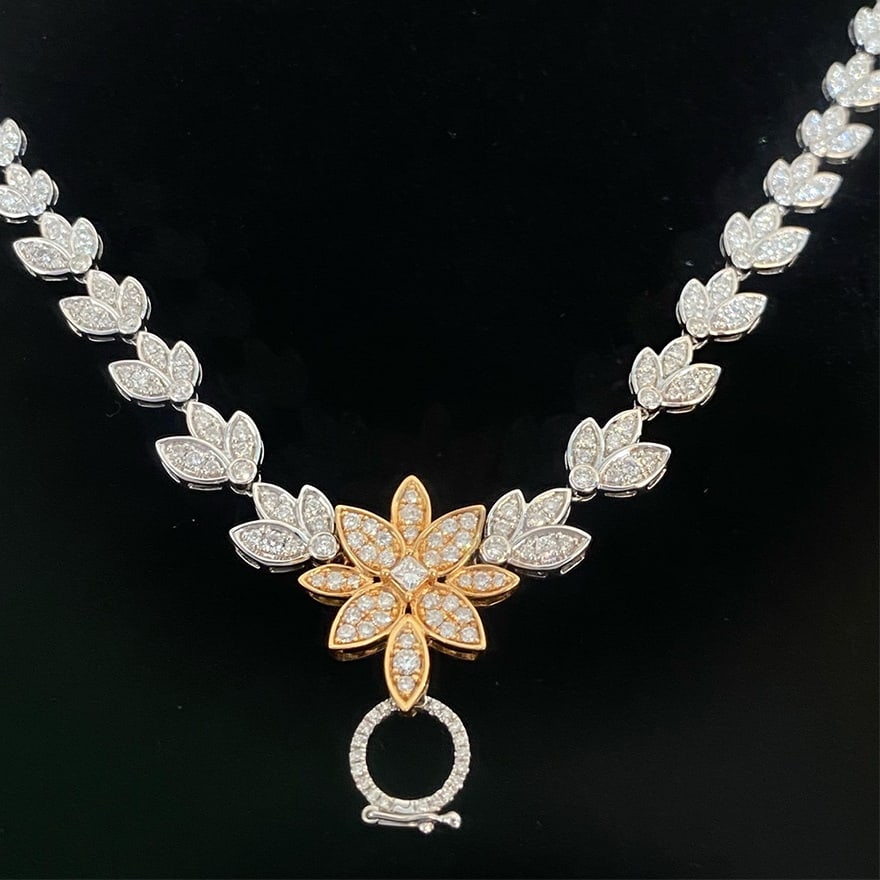 14k Gold 2.5 Ct Natural H Diamond Necklace - 2