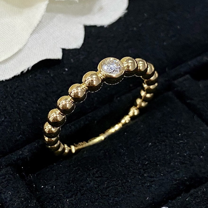 14k Gold 0.10 Ct Natural H Diamond Ring - 2