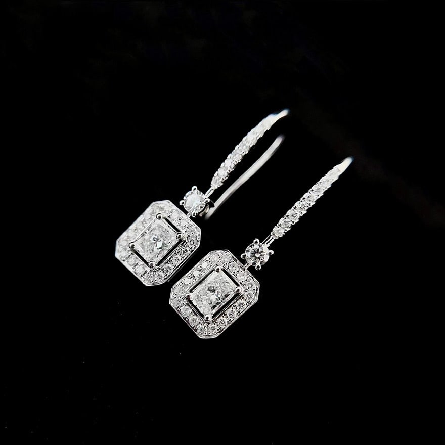 14k Gold 0.75 Ctw Natural H Diamond Earrings - 2