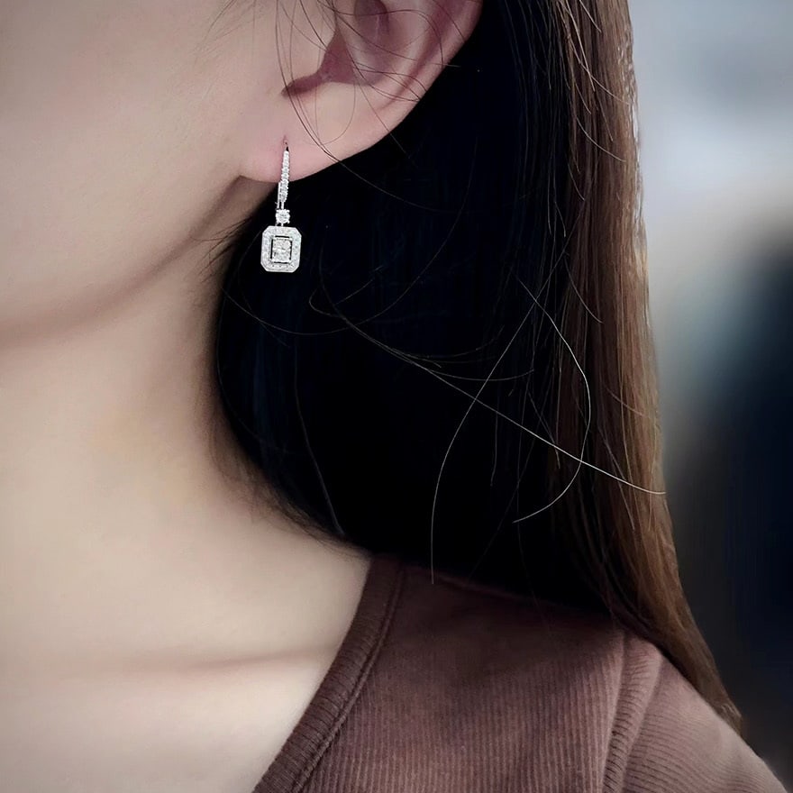 14k Gold 0.75 Ctw Natural H Diamond Earrings - 6