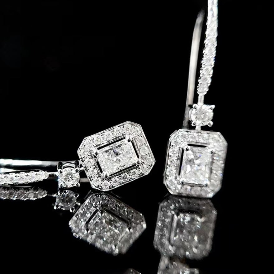 14k Gold 0.75 Ctw Natural H Diamond Earrings - 7