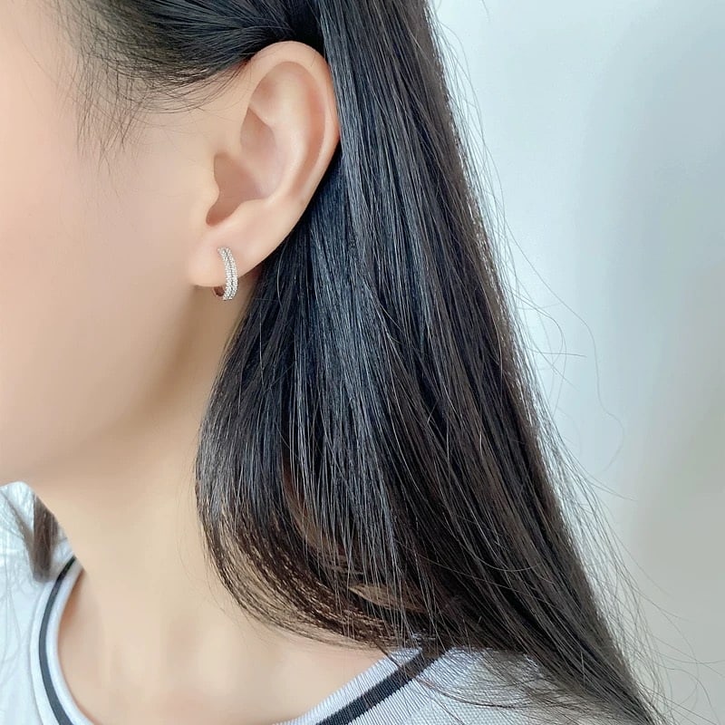 14k Gold 0.34 Ct Natural H Diamond Earrings - 4