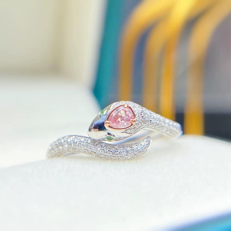 14k Gold 0.28 Ctw Natural Pink Diamond & Diamond Ring - 2