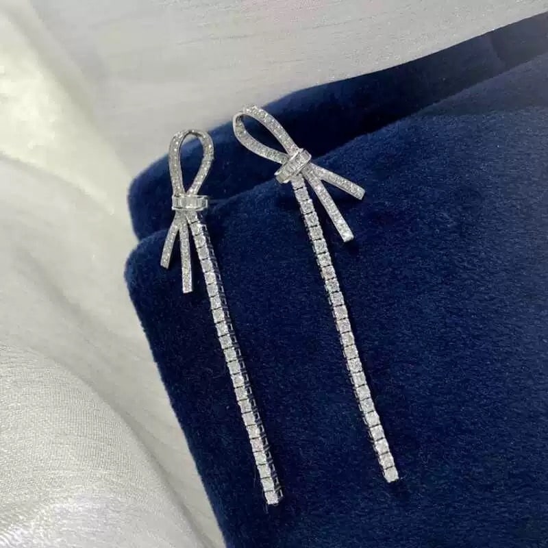 14k Gold 0.86 Ct Natural H Diamond Earrings - 2