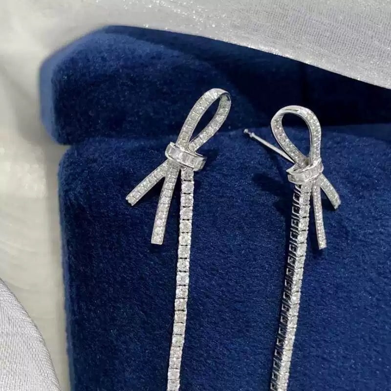 14k Gold 0.86 Ct Natural H Diamond Earrings - 4