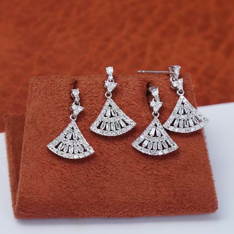 14k Gold 0.48 Ct Natural H Diamond Earrings - 7