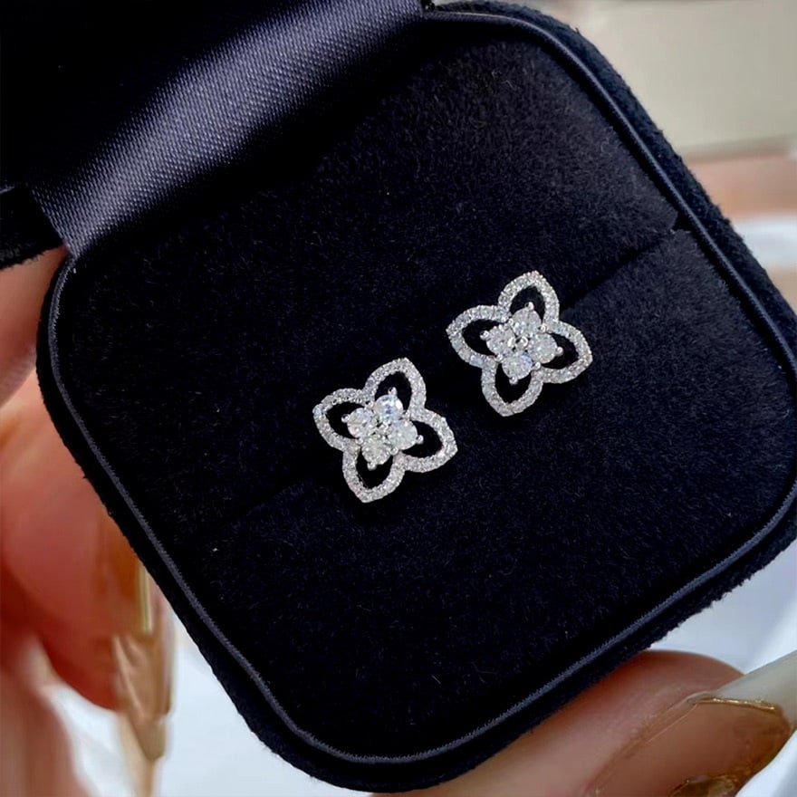 14k Gold 0.42 Ct Natural H Diamond Earrings - 2